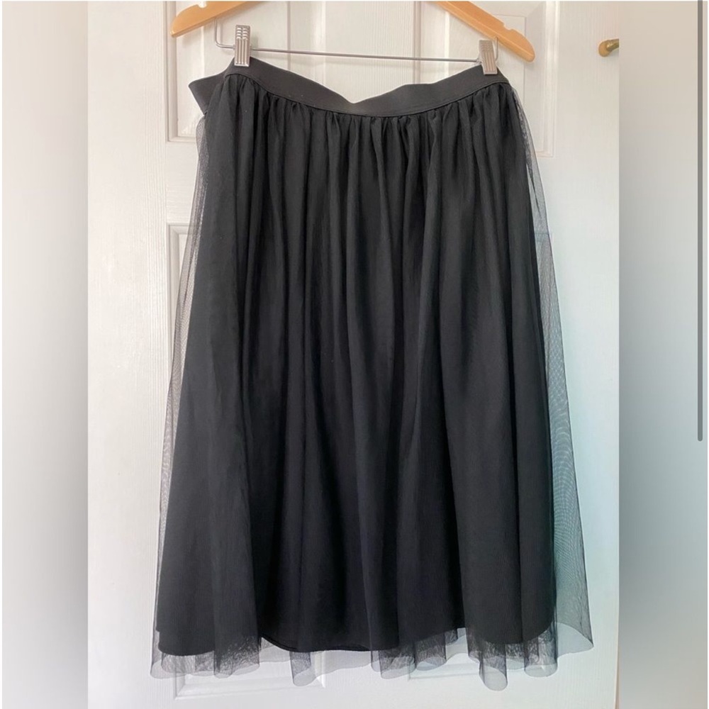 Black Tulle Midi Skirt